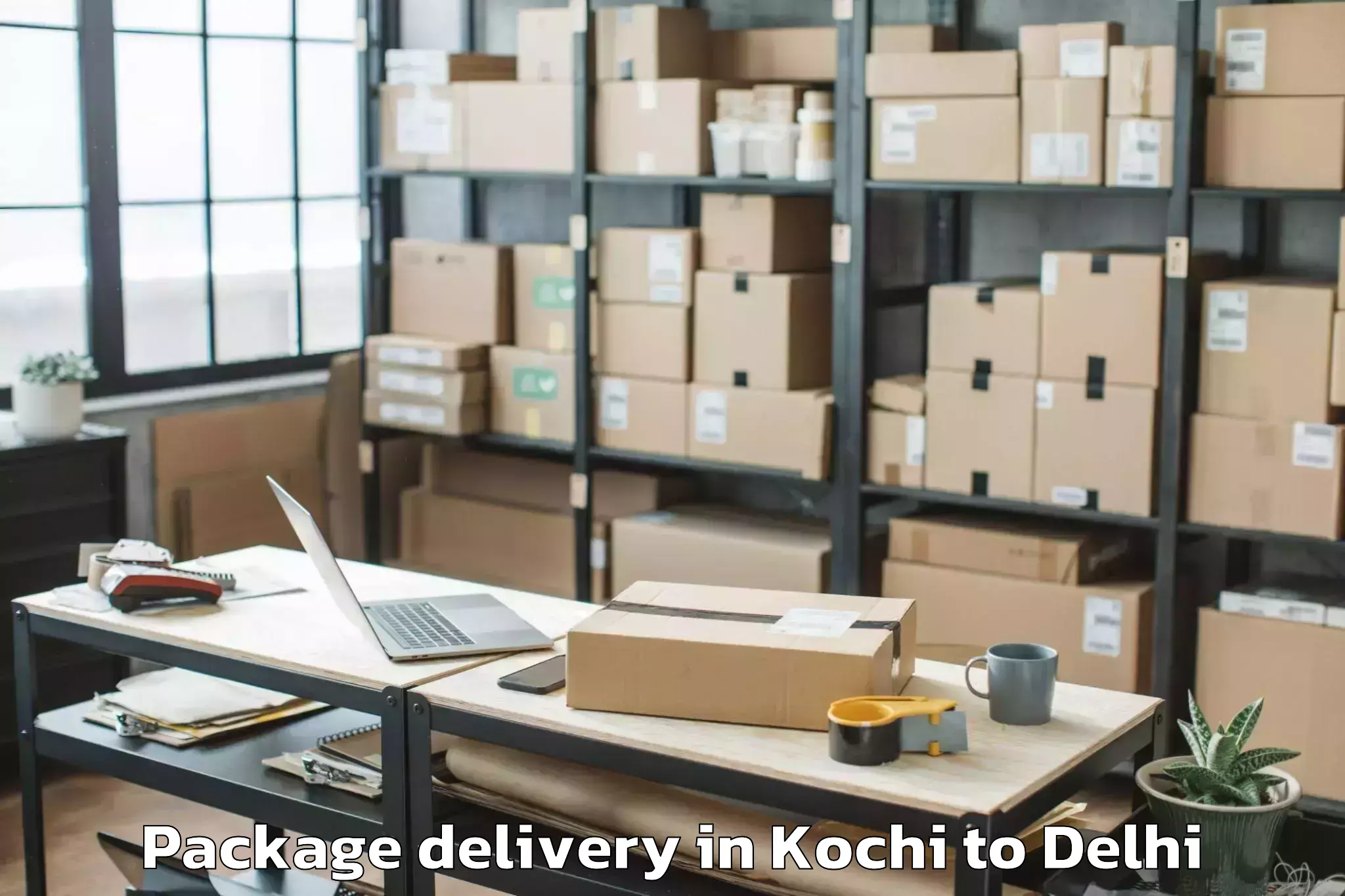 Reliable Kochi to Rajouri Garden Package Delivery